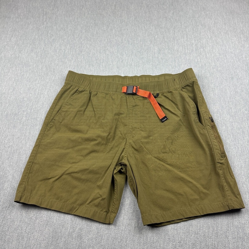 RVCA Shorts Mens XL Green Civic Hybrid Casual Elastic Waist Belted Outdoor